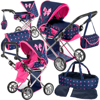 WÓZEK DLA LALEK 3W1 SPACERÓWKA GŁĘBOKI
