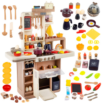 KUCHNIA DLA DZIECI DUŻA ŚWIATŁO DŹWIĘK WODA PARA JAJOWAR OKAP 74 AKCESORIA