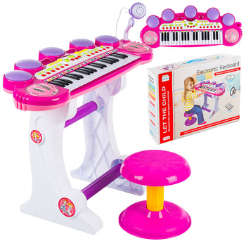 KEYBOARD PIANINKO ORGANKI DLA DZIECI STOŁEK MIKROFON KARAOKE ORGANY USB