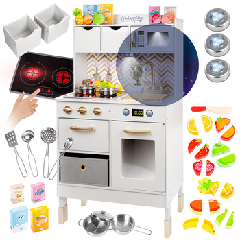 DREWNIANA KUCHNIA DLA DZIECI AKCESORIA WARZYWA OWOCE NA RZEP