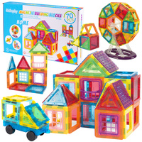 KLOCKI MAGNETYCZNE KONSTRUKCYJNE EDUKACYJNE DO BUDOWANIA DLA DZIECI 70 ELEMENTÓW