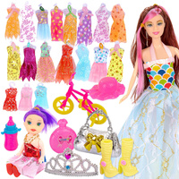 ZESTAW UBRANEK DLA LALEK SUKIENKI AKCESORIA