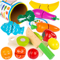 DREWNIANE WARZYWA I OWOCE DO KROJENIA NA RZEP W WIADERKU